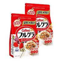 卡乐比Calbee日本进口水果即食麦片零食冲饮谷物原味700g减少糖风味600g 经典原味1包