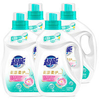 超能 花漾柔护洗衣液 1kg*2瓶+2kg*2瓶 花悦蔷薇香
