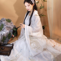 桔屿 原创汉服女中国风对襟齐腰襦裙重工刺绣大袖衫秋冬