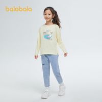巴拉巴拉女童裤子春秋新款女中童裤子时尚简约甜美破洞舒适牛仔裤