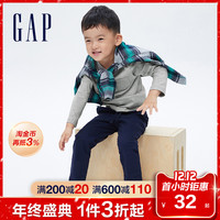 Gap男幼童纯棉长袖T恤669934秋冬2021新款童装打底上衣
