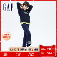 Gap男童夜光抓绒连帽衫733477 冬季新款保暖卫衣