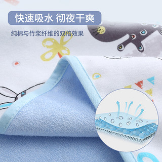 隔尿垫婴儿童纯棉防水可洗透气水洗新生儿大床垫尺寸四季隔夜床单（动物园、50x70cm）