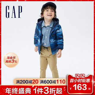 Gap男女幼童保暖连帽羽绒服710001 童装洋气外套冬