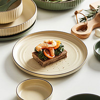 言艺 北欧复古陶瓷餐具套装碗碟盘简约创意饭碗汤碗深盘菜盘子鱼盘家用