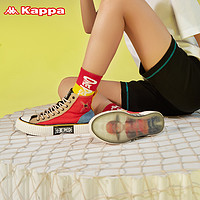 Kappa海贼王联名高帮帆布鞋串标情侣男女休闲运动板鞋硫化饼干鞋