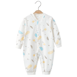 婴儿连体衣春秋纯棉薄款新生儿衣服宝宝春装哈衣爬服开裆幼儿睡衣（闭档款-米奇乐园、59cm ）
