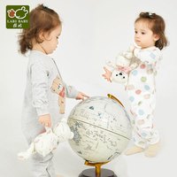 拉比官方旗舰春秋新品婴儿开裆连体衣宝宝睡衣长袖哈衣爬服2件装