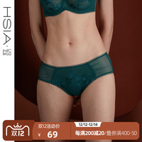 HSIA遐中腰内裤女超薄款性感网纱蕾丝拼接舒适透气纯棉底裆平角裤