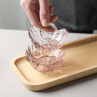玻璃酱料碟不规则调味蘸料碟透明小碟子创意日式樱花家用醋碟食碟
