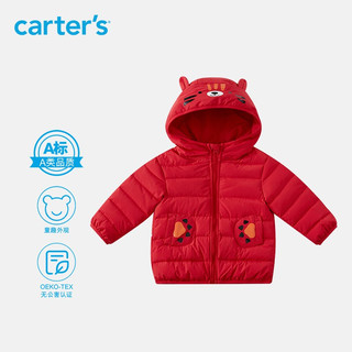 carters羽绒服21冬女童男童中长款羽绒外套防风蓄暖轻便 红色CSN21W006 3T/95-100cm