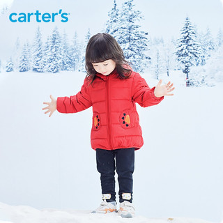 carters羽绒服21冬女童男童中长款羽绒外套防风蓄暖轻便 红色CSN21W006 3T/95-100cm