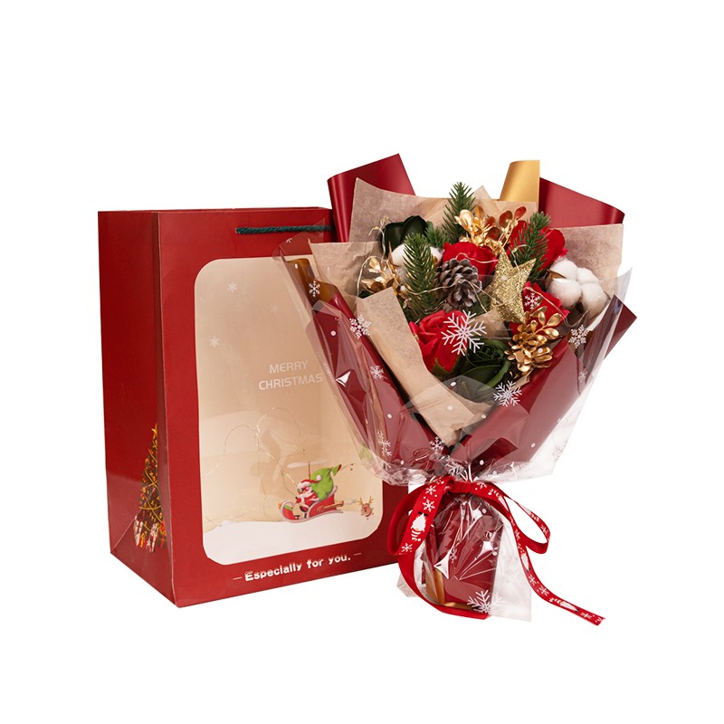 Beginning 初朵 圣诞玫瑰永生花束 红色