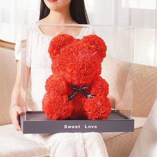 Para Ella 女神节红色玫瑰花熊 永生花大号礼盒