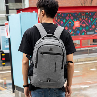 双肩包男休闲商务电脑包时尚潮流大中学生书包男大容量旅行背包