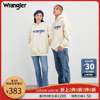 Wrangler威格21秋冬新款男女同款宽松连帽加绒印花卫衣111095023