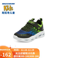 Skechers斯凯奇童鞋宝宝学步鞋小童闪灯鞋男童运动鞋400600N BBLM黑色/蓝色/柠檬色 26