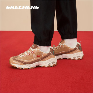 Skechers斯凯奇2021冬新款女复古圣诞姜饼鞋羊羔绒熊猫鞋运动鞋