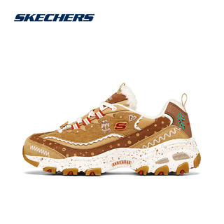Skechers斯凯奇2021冬新款女复古圣诞姜饼鞋羊羔绒熊猫鞋运动鞋