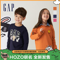 Gap男女童纯棉长袖T恤846277冬季2021新款童装上衣