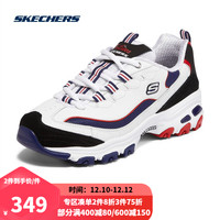 SKECHERS 斯凯奇 新学院风系列女子网面透气缓震跑步鞋149781 WNVR白色/海军蓝/红色 35