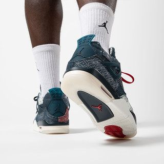 Nike耐克男女鞋Air Jordan 4 AJ4 时尚休闲篮球鞋DC9533-800 CW0898-400 蓝白 42