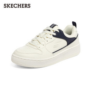 Skechers斯凯奇2021新款运动板鞋小白鞋女百搭舒适低帮时尚149920 白色/海军蓝色/WMV 35