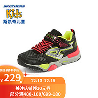 Skechers斯凯奇童鞋男童运动鞋儿童跑步鞋小学生鞋子402210L BKLM黑色/柠檬色 36