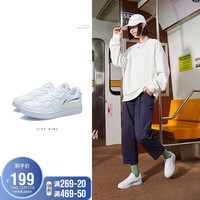 LI-NING 李宁 女鞋运动时尚鞋2021女子小白鞋经典休闲鞋AGCR318 标准白-1