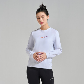 Saucony索康尼 2021新品女子运动健身舒适经典Logo印花套头卫衣长袖SC1210012 白色-1 S