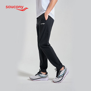 Saucony索康尼 2021新品男子运动训练舒适防泼水松紧弹力梭织长裤 SC2210016 黑色-1 M