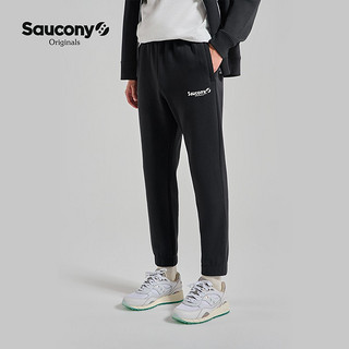 Saucony索康尼 2021新品男子运动舒适弹力经典刺绣松紧抽绳针织长裤SC2210046 黑色-1 3XL