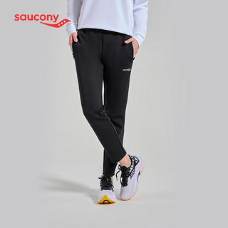 Saucony索康尼 2021新品女子运动跑步训练吸汗松紧设计针织长裤SC1210014 黑色-1 L