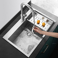 厨房手工水槽304不锈钢加厚大单槽套餐家用台下洗菜盆洗碗池