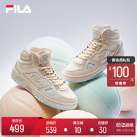 FILA斐乐官方篮球鞋女2021冬季高帮板鞋情侣新款篮球运动鞋男篮网（39、斐乐白/传奇蓝-WN）