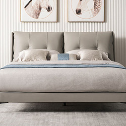SOMNOPRO 穗宝 双人皮床现代简约主卧1.5米1.8米轻奢婚床卧室家具 零感空间