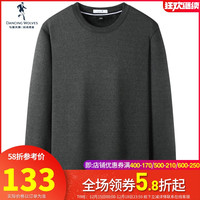 与狼共舞加绒卫衣男2021秋冬季新款防风保暖圆领套头长袖休闲卫衣