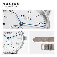 NOMOS 诺莫斯 Tangente123手动机械表德国女士腕表轻奢手表绒毛皮革表带