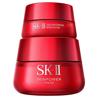 SK-II 护肤套装 (大红瓶系列赋能焕采精华霜经典版80g+紧肤抗皱修护系列微肌因修护焕采眼霜15g)