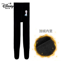 迪士尼(Disney)儿童舞蹈袜 女童连裤袜 宝宝跳舞袜子 防走光打底裤 冰雪奇缘2 秋冬加绒厚款单条装 黑色 L码(120-140/40-55斤/8-10岁)