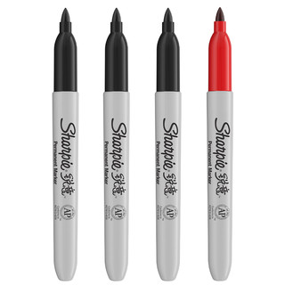 Sharpie 锐意 单头马克笔 混色 黑3红1 4支装
