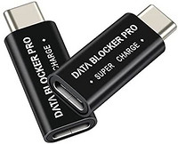 Zampam USB C 到 C 数据屏蔽器,USB Type C *套充电器防止果汁插孔,支持快速充电高达 50V/5A(2 件装)