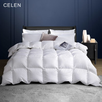 CELEN 欧洲进口95%白鹅绒120支全棉静音防钻绒双人羽绒被 冬被 200*230cm
