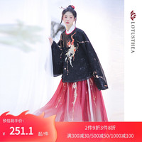 汉尚华莲青纱挽月汉服女原创明制套装圆领大襟袄齐腰褶裙秋冬日常