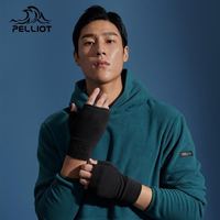 PELLIOT 伯希和 户外抓绒手套秋冬男女半指透气保暖骑行跑步运动加厚手套