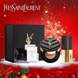 SAINT LAURENT 圣罗兰 小金条皮气垫礼盒（小金条21+皮气垫20#+自由至上1.2ml*2+粉底液1ml*2）