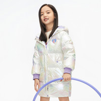 女童甜美休闲中长舒适小O型连帽冬儿童羽绒服