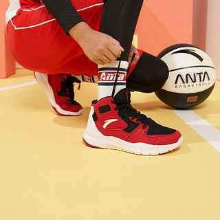 高帮男童篮球鞋冬新款密网防护缓震耐磨大童运动鞋外场安踏儿童