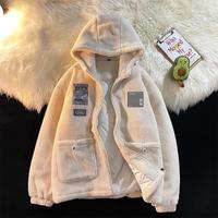 罗蒙(ROMON)冬季潮牌羊羔绒棉服男女新款加厚棉衣外套