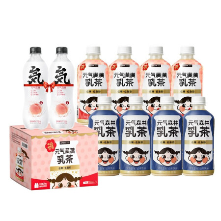 元气森林 奶茶气泡水组合装 3口味 4.560L（乳茶厚乳桃桃450ml*4瓶+乳茶浓香原味450ml*4瓶+白桃气泡水480ml*2瓶）